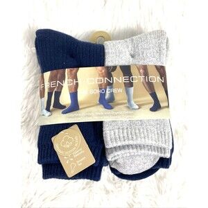 French Connection Crew Socks Organic Cotton Moisture 5-Pack Shoe 6-12 Smooth